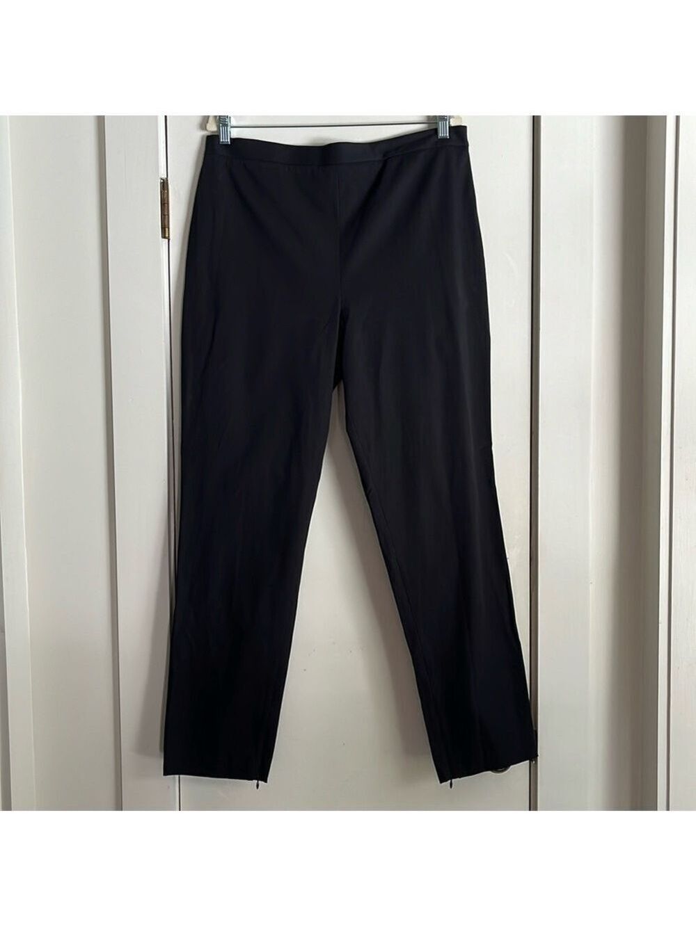 St. John Stretch Cotton Spandex High Rise Ankle pants in Black Size 14 - Picture 3 of 10